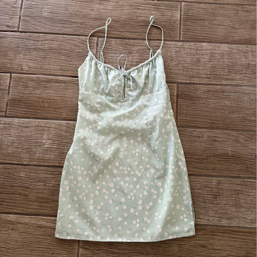 Princess Polly Light Green Floral Mini Dress